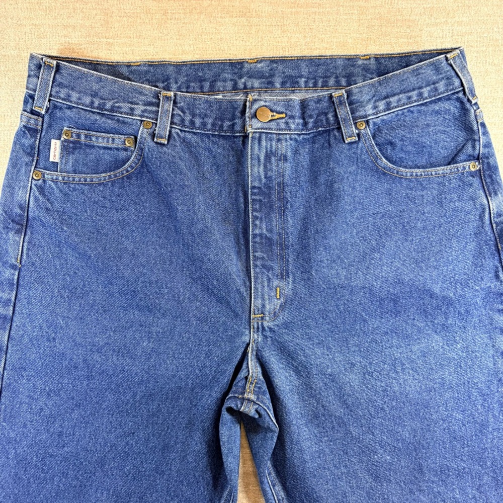 Carhartt B18 DST Traditional Fit Jeans Mens 40x32 Dark Stone Blue Denim Workwear - Picture 10 of 16